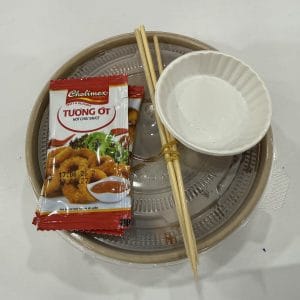Chả Mực Chiên Nóng — Giao Tận Khách Sạn Ở Nha Trang 15 Chả mực chiên nóng kèm tương ớt và đũa