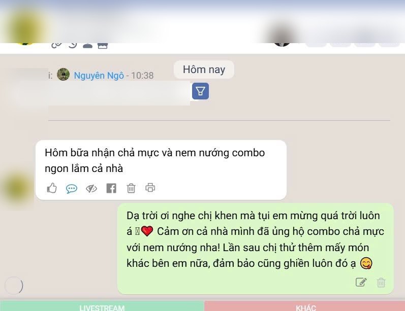 Combo Nem Nướng 16 Khách nhận combo chả mực và nem nướng, khen ngon