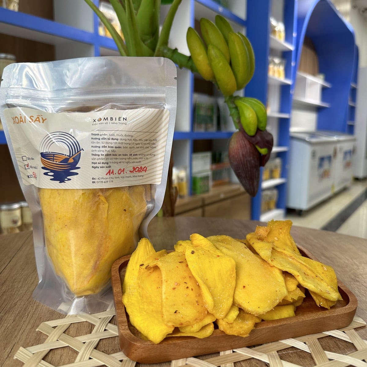Xoài Sấy Dẻo Muối Ớt 500g 8 Túi xoài sấy dẻo 500g Xóm Biển