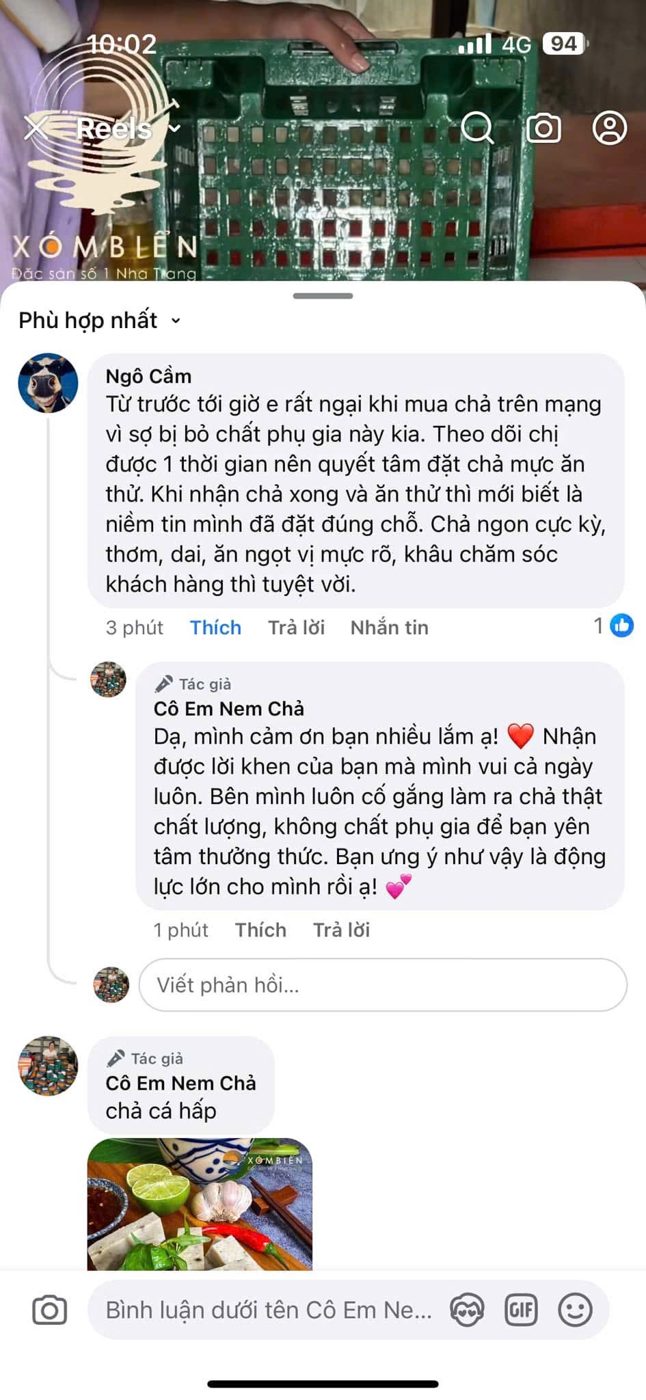 Khách hàng nói gì về Xóm Biển 16 Phản hồi khách hàng về chả cá, chả mực - Xóm Biển Nha Trang