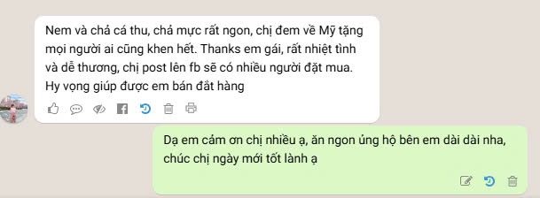 Khách hàng nói gì về Xóm Biển 17 Phản hồi khách hàng về chả cá, chả mực - Xóm Biển Nha Trang