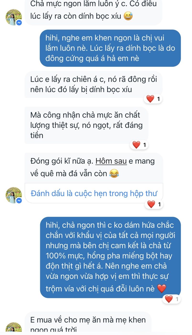 Khách hàng nói gì về Xóm Biển 58 Phản hồi khách hàng về chả mực - Xóm Biển Nha Trang